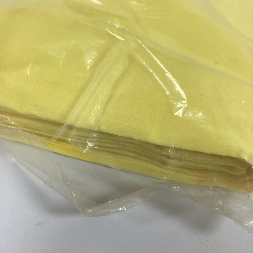 Vtg Dantrel Yellow Double Sheet Set Flat Fitted 2 Cases New Old Stock Dan River